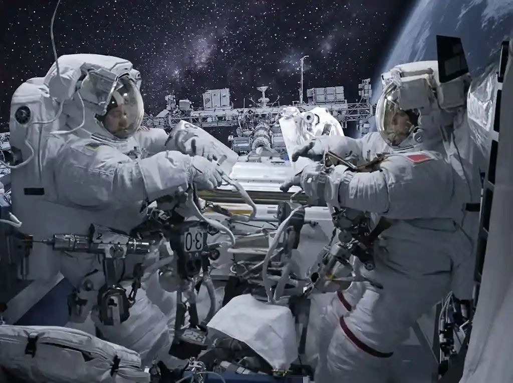 สองนักบิน ESA-NASA ลุยเดินอวกาศซ่อมระบบนำทาง ISS | Naza24